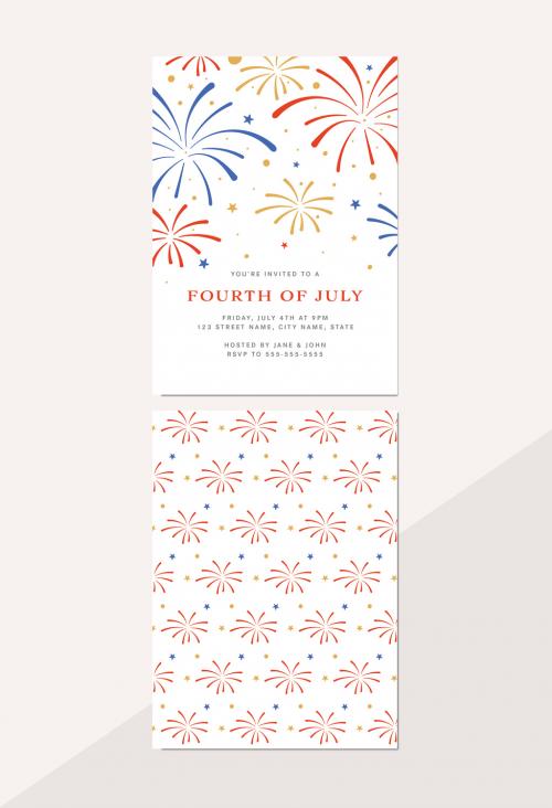 Fourth of July Celebration Layout with Graphic Elements - 271797508