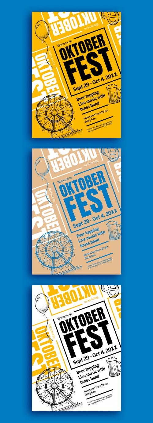 Oktoberfest Flyer Layout with Illustrations - 271806609
