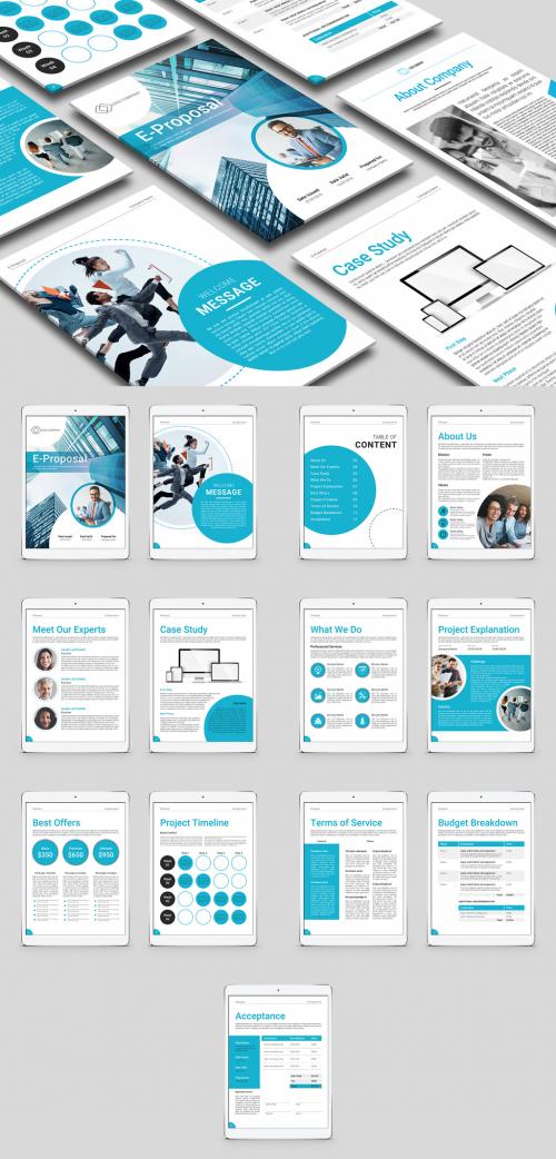 Digital Proposal Layout with Blue Accents - 271994991