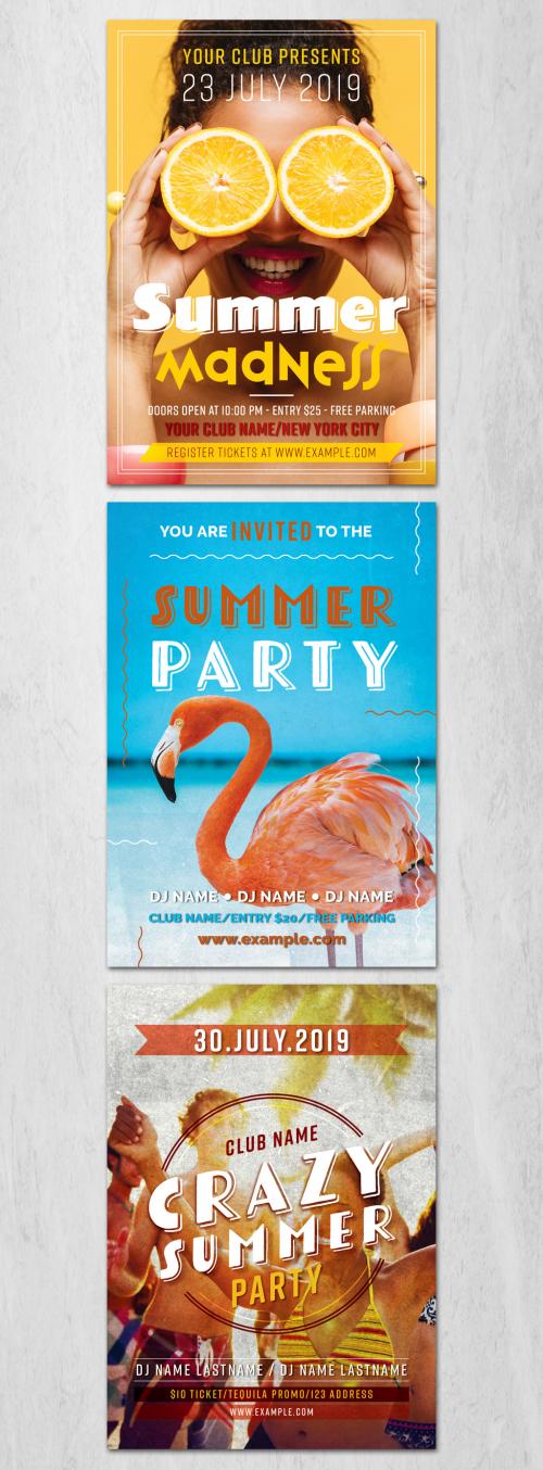 Summer Party Flyer Layout with Photo Background - 271995044