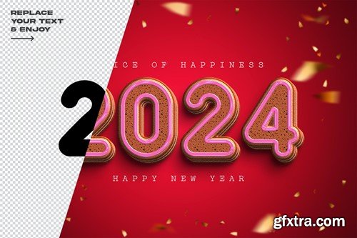 New Year 2024 Cake Text Effect Layer Style S4DMXN8