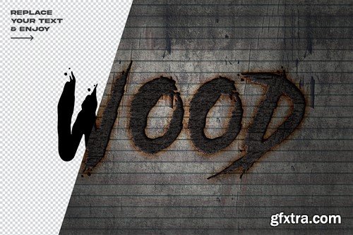 Burn Wood Editable Text Effect F3YFC3S