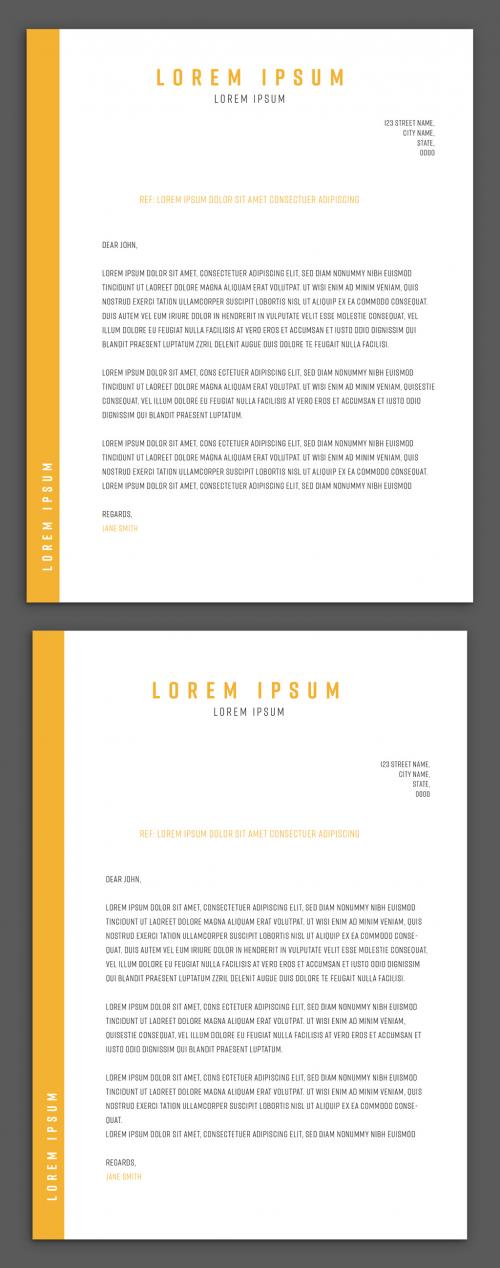 Letterhead Design Layout with Orange Accents - 272686059