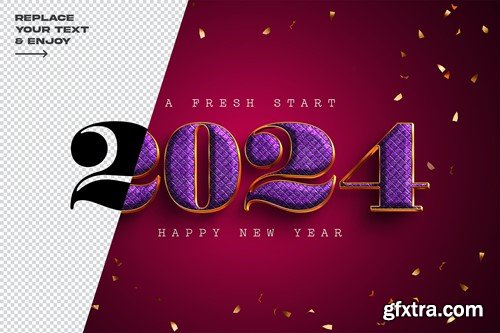 New Year 2024 Luxurious Text Effect Psd ZBKVGR4