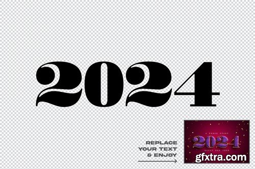 New Year 2024 Luxurious Text Effect Psd ZBKVGR4