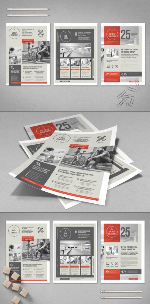 Gray and White Flyer with Red Accents - 272883843