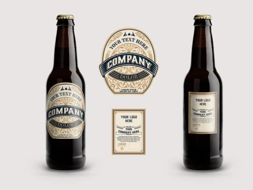 Vintage-Style Beer Label Layout - 273033525