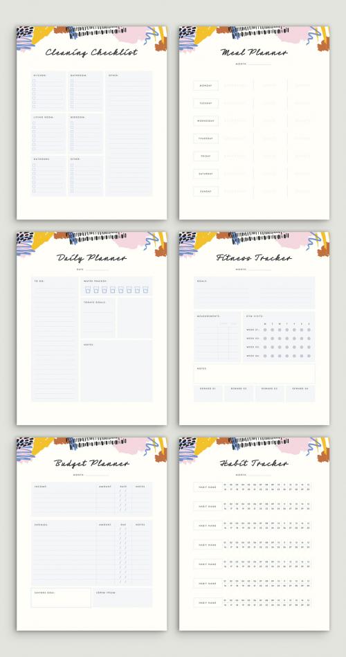 Planner Set with Illustrative Elements - 273238271