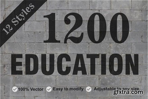 Educational 1200 Icons Bundle Pack