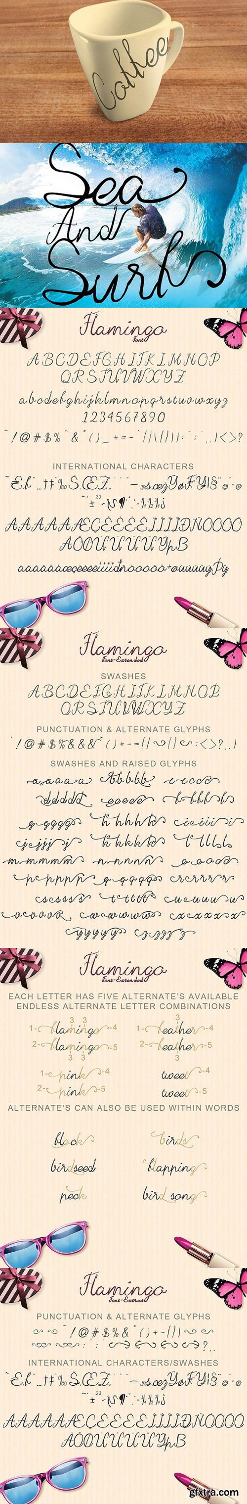 Hand Drawn Flamingo Font