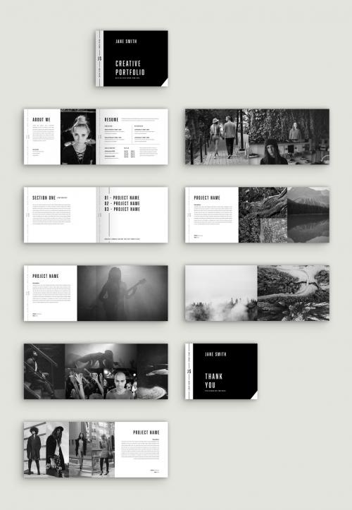 Minimalist Portfolio Layout with Bold Typography - 273714133