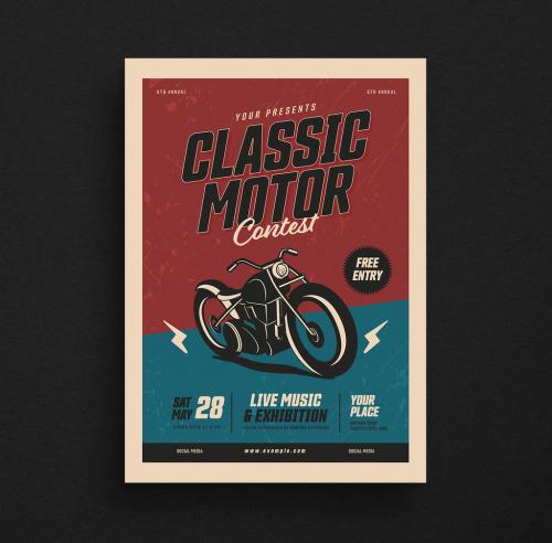 Classic Motor Show Event Flyer Layout - 273743554