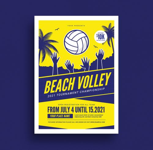 Beach Volleyball Tournament Flyer Layout - 273743557