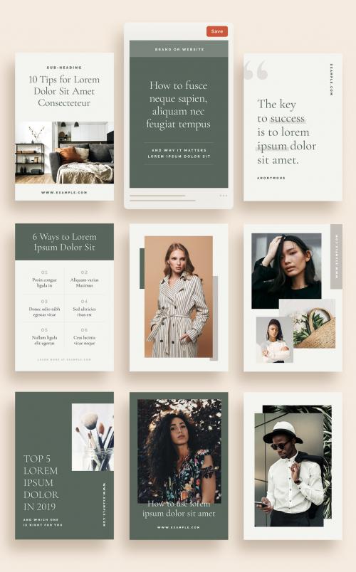 Minimal Brand Social Media Graphics Layouts for Pinterest - 273748043