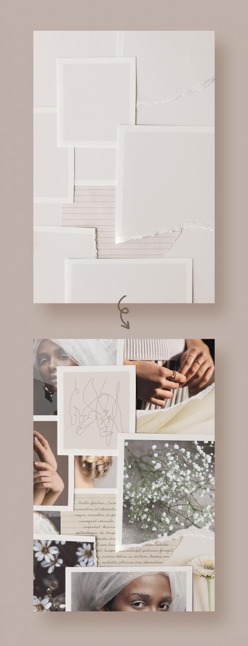 Photo Collage Mockup with Note Paper - 273752353