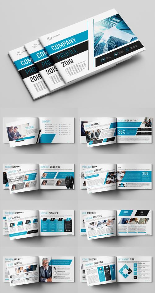 Brochure with Blue and Grey Accents - 273932718