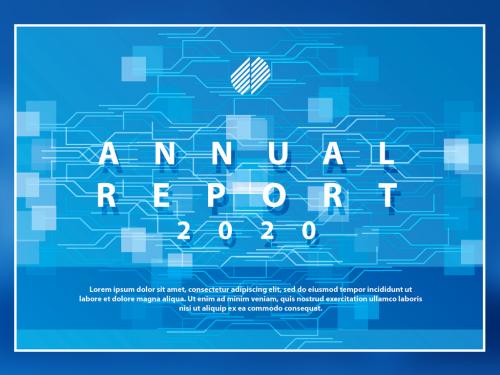 Annual Report Cover Layout with Technological Elements - 273939974