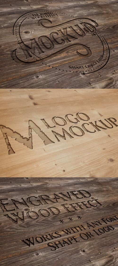 Engraved Wood Effect Mockup - 273940388