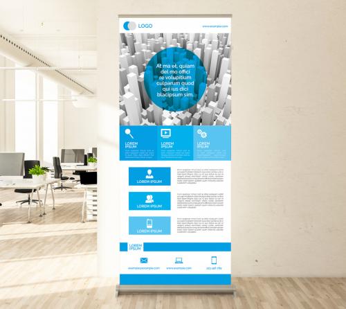 Blue Business Roll Up Layout - 274072687