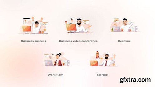 Videohive Business Success - Cartoon Gradient Concepts 49307677