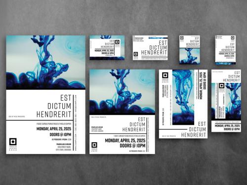 Event Promotion Layout Set with Ink Element and Bold Typography  - 274490571