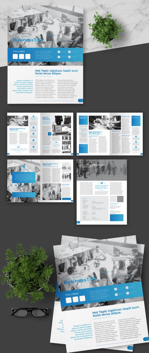 Business Newsletter Layout with Blue Gradient Accents - 274936251