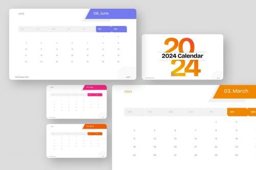 Simple 2024 Calendar PowerPoint Template