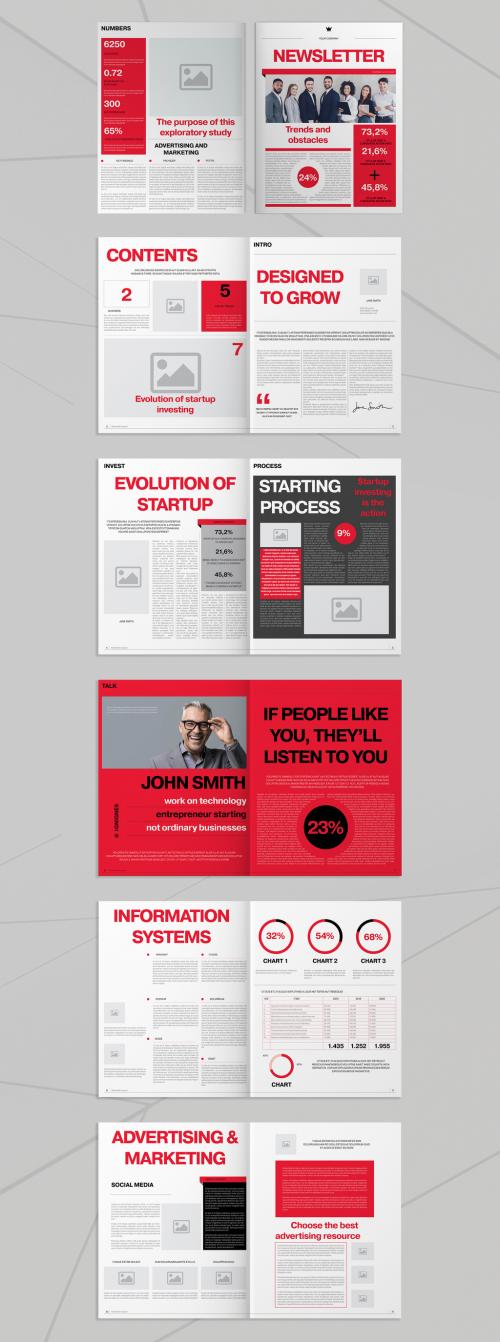 Red Newsletter Layout - 275332148