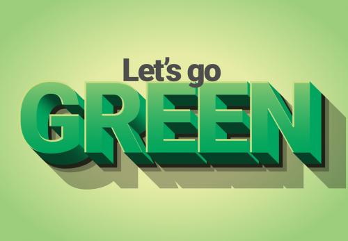 Green 3D Text Effect - 275471892