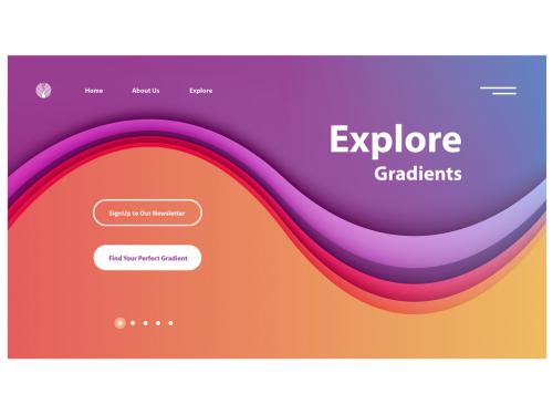 Website Landing Page Template with Gradients - 277402681