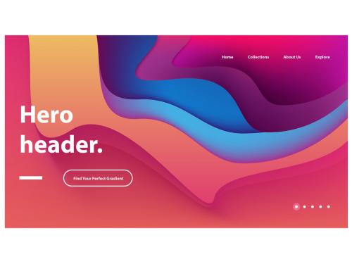 Website Landing Page Template with Gradients - 277402692