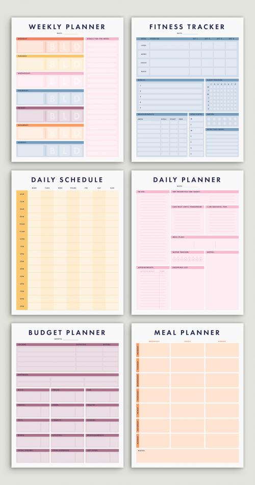 Multicolored Planner Set - 277417753