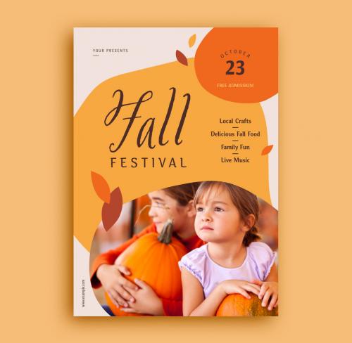 Fall Festival Flyer Layout with Image Placeholder - 277434561