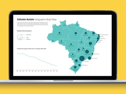 Editable Brazil Map Infographic  - 277555012