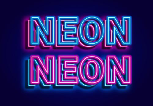 Neon Text Style with Glow Effect - 277602644