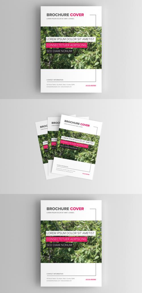 Brochure Cover Layout with Photo of a Green Plant - 277725556