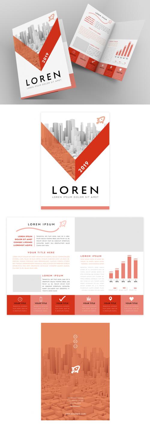 Business Brochure Layout with Red Accents - 277762374