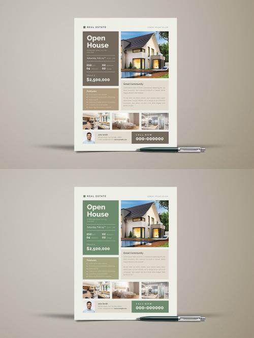 Green Real Estate Flyer Layout - 277764389