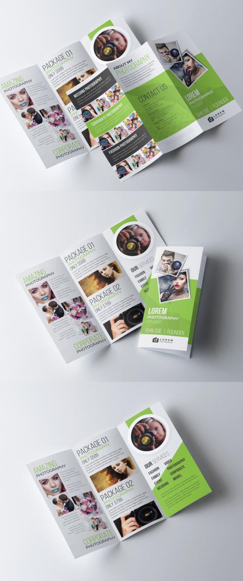 Green Trifold Photography Brochure Template - 277926686