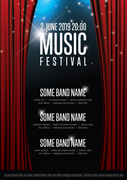 Music Festival Poster with Curtains Layout - 277928820