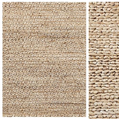 Natural Braided Designer Jute Rug