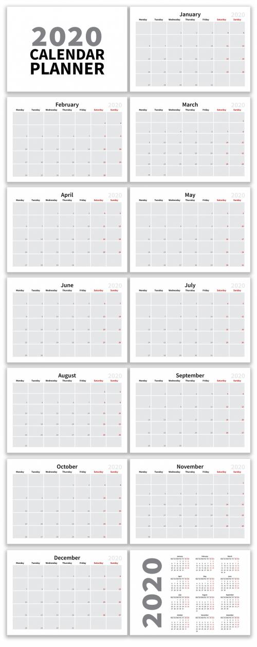 Minimalist 2020 Calendar Layout - 278088838