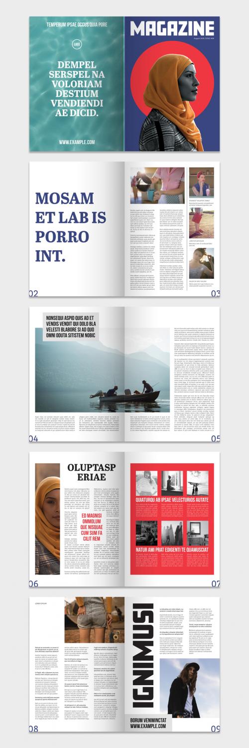 Colorful Magazine with Bold Typography Layout - 278118001