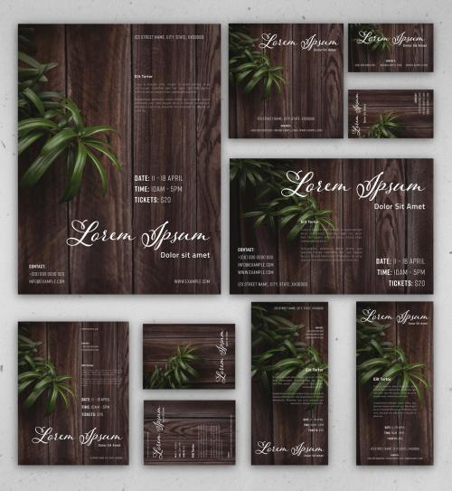 Poster Layout Set with Wood Accents - 278118006