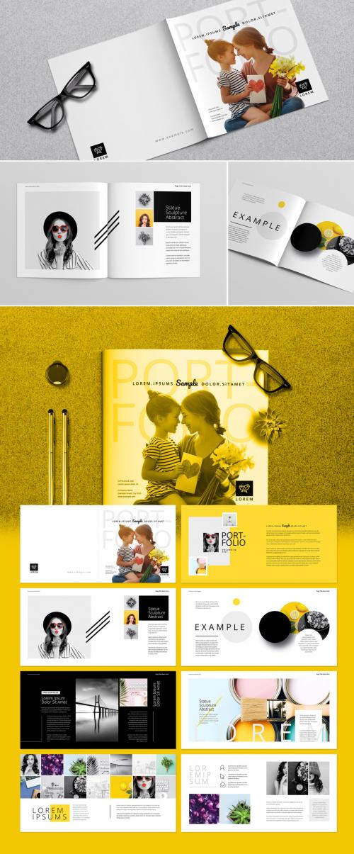 Portfolio Layout with Yellow Accents - 278580623