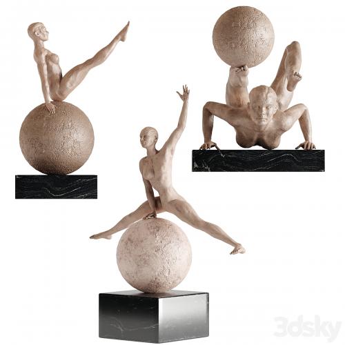 Human Sculptures 12(Girls With Balls)