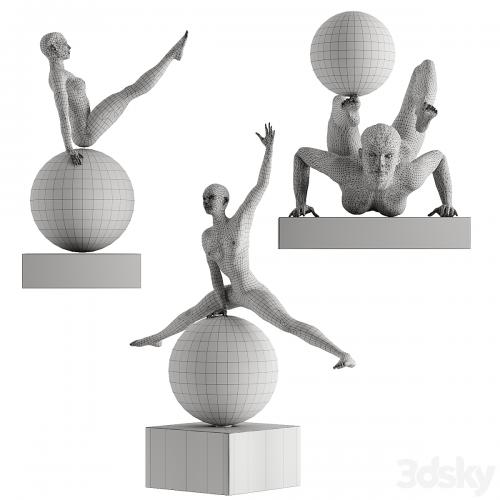 Human Sculptures 12(Girls With Balls)