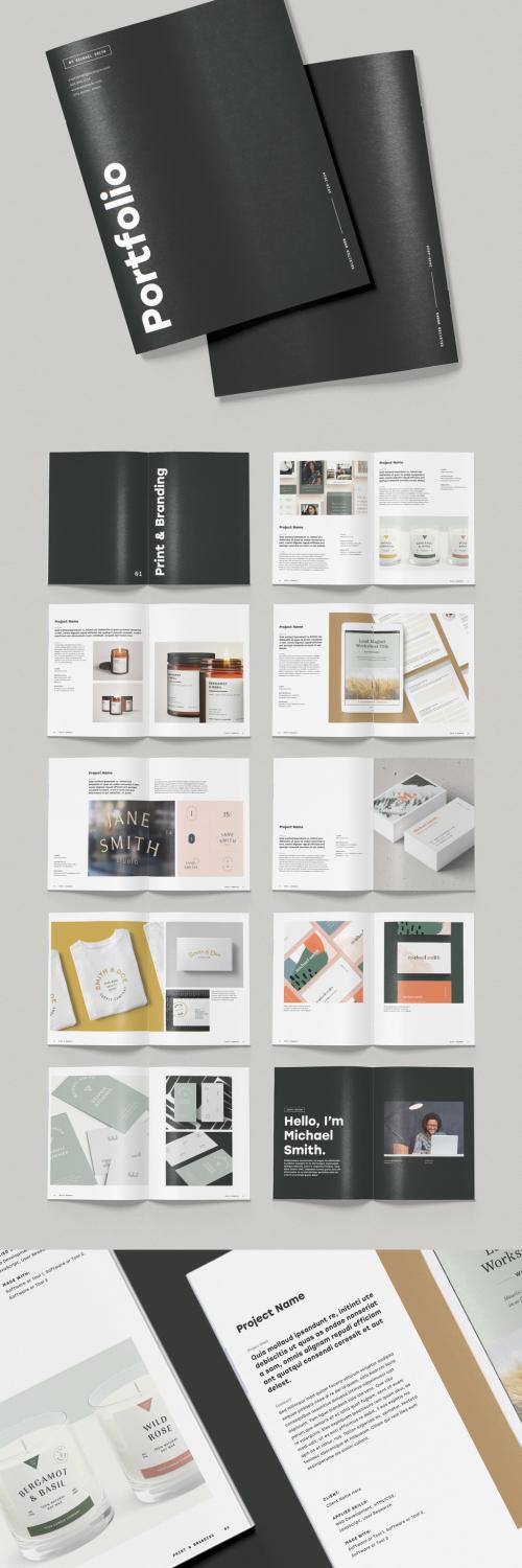 Minimalist Portfolio Brochure Layout with Bold Typography - 279028563