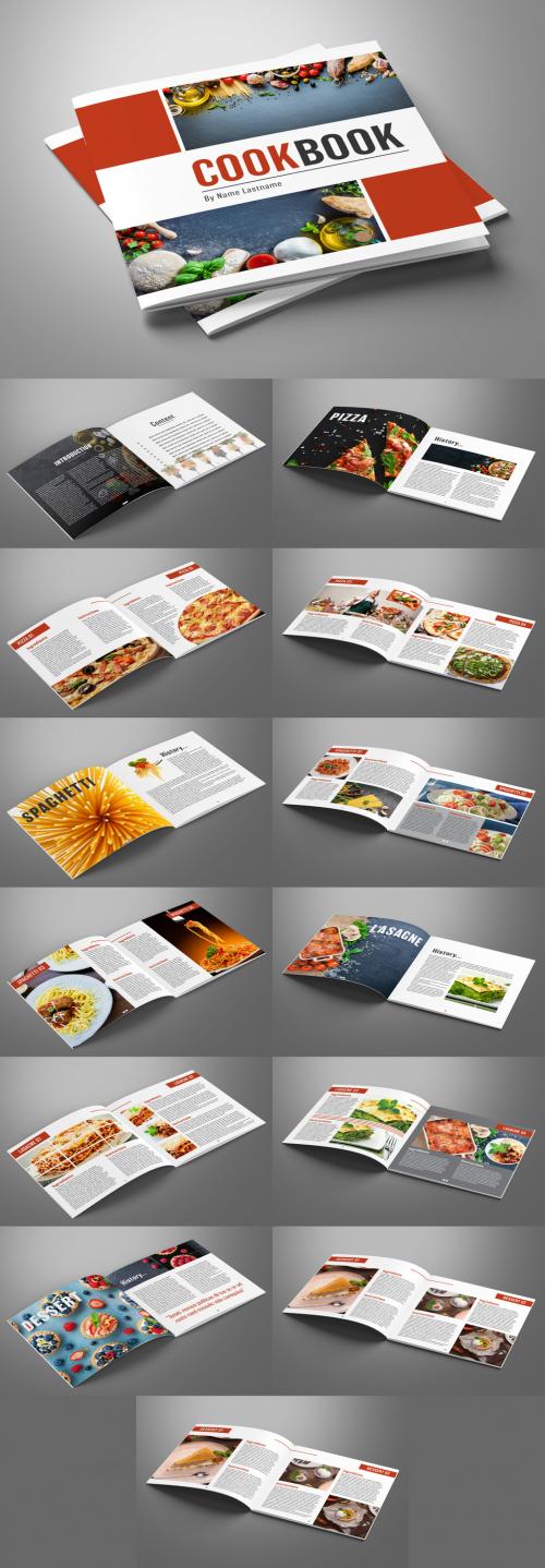 Cooking Book Layout with Red Accents - 279187719
