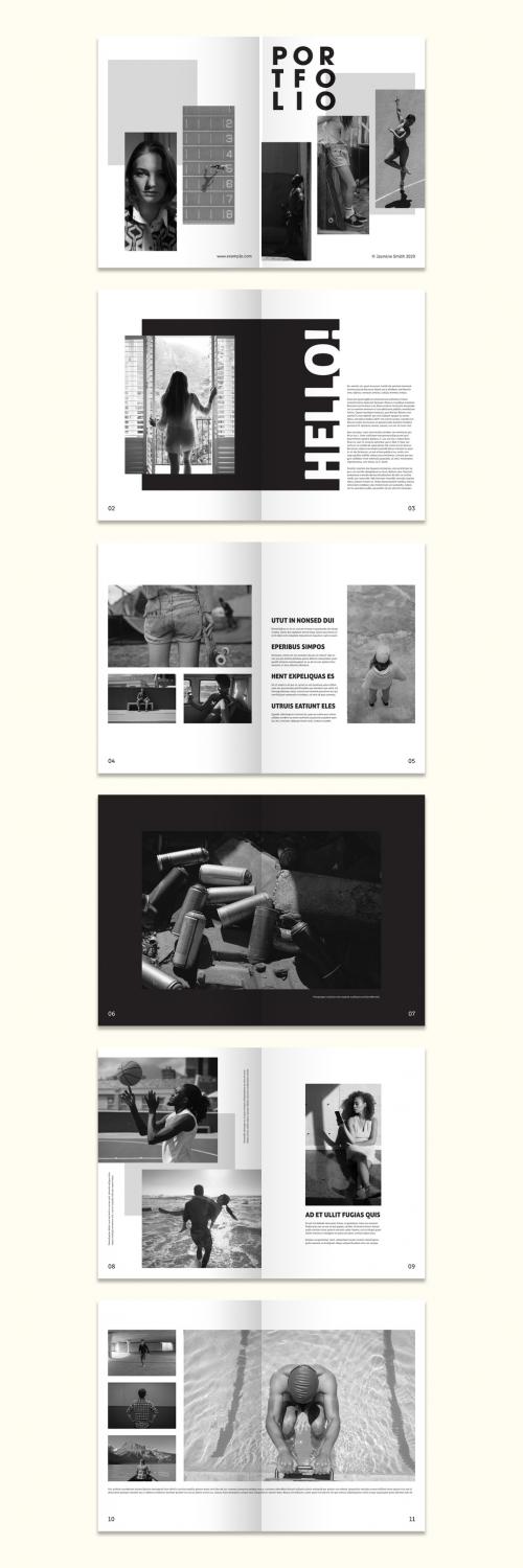 Black and White Portfolio Layout - 280048576